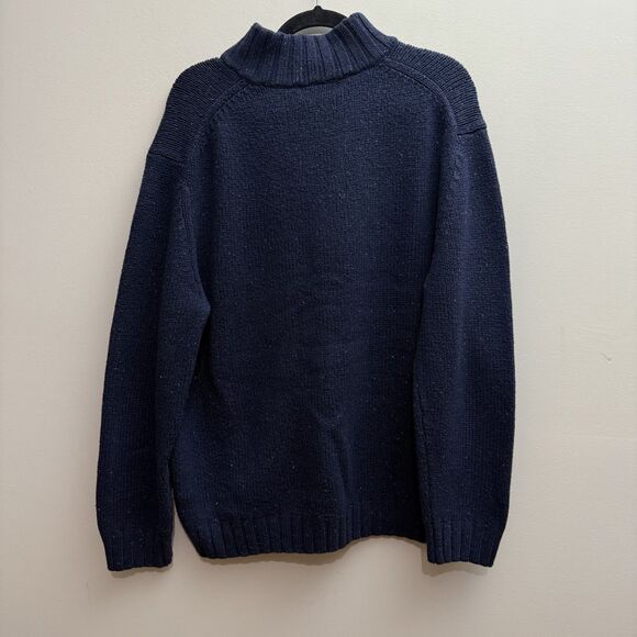 Nautica Men’s XL Navy Button Mock Neck Wool Blend Sweater Cozy Cabin Gorp Core - Picture 8 of 8